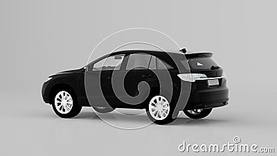 Generic black SUV car isolated on white background, back view Stock Photo