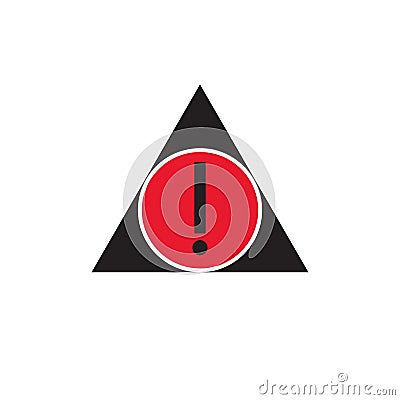 Generic caution .Hazard warning attention sign with exclamation mark symbol. Flat style with long shadow Stock Photo