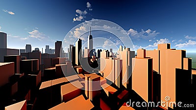 Generic cityscape architecture 3d rendering Stock Photo