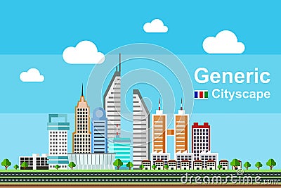 Generic Cityscape Building - Series 1 Vector Illustration