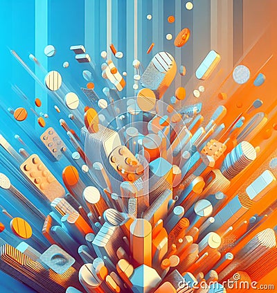 generic colourful capsules pills medicines prescriptions and supplements on dark orange background Stock Photo