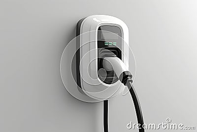 Generic electric EV hybrid vehicle car charger isolated on a white background, generative ai Stock Photo