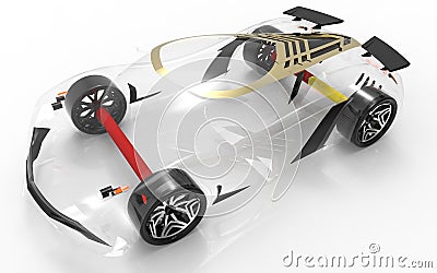 Generic and futuristic model of car Stock Photo
