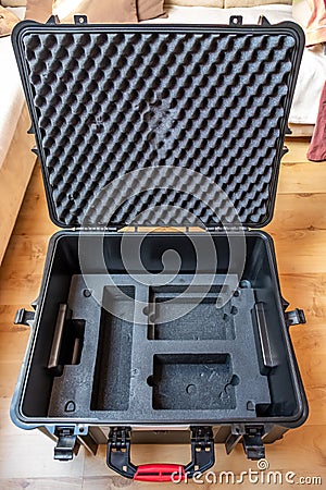 Generic hardcase with foam inlay for technical equipement like cameras and drones Stock Photo