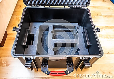 Generic hardcase with foam inlay for technical equipement like cameras and drones Stock Photo