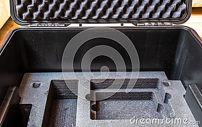 Generic hardcase with foam inlay for technical equipement like cameras and drones Stock Photo