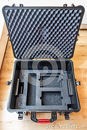 Generic hardcase with foam inlay for technical equipement like cameras and drones Stock Photo