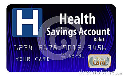 This is a generic health savings account HSA debit card. Stock Photo