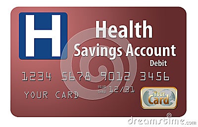 This is a generic health savings account HSA debit card. Stock Photo