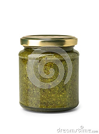 Generic Italian Sauce of Crushed Pistachio `Pesto di Pistacchio` Stock Photo