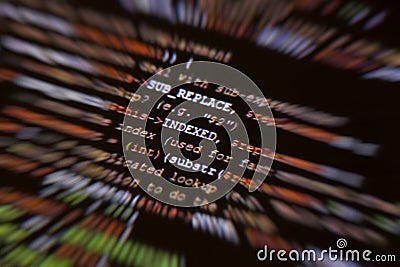 generic javascript code on computer monitor Stock Photo