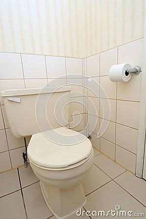 Generic looking toilet area Stock Photo