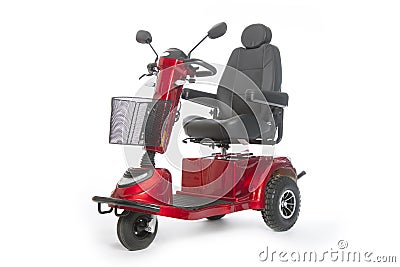 Generic mobility scooter for disabled or elderly people against Stock Photo