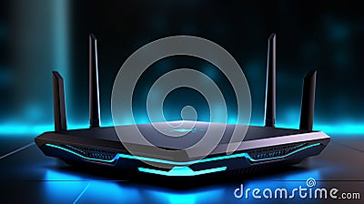 generic modern high speed router for home secure networks. Wireless Network Router. generative ai Stock Photo