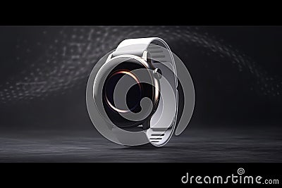 generic modern smart wearable watch wide banner with blank screen mockup and copyspace area,Generative AI Stock Photo