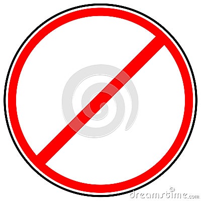 Generic red prohibition, restriction sign. Road sign with empty Vector Illustration