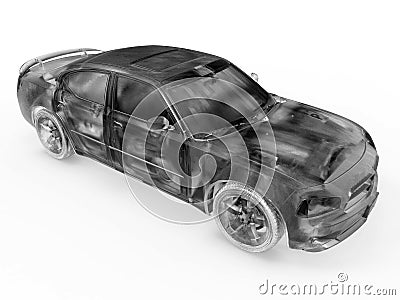 Generic sedan car detailed illustration Cartoon Illustration