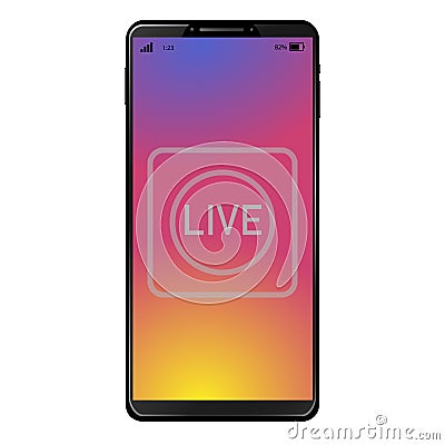 Generic smart phone with live video symbol Stock Photo