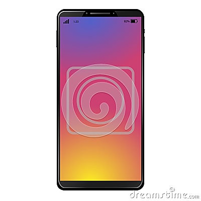 Generic smart phone with photo symbol icon Stock Photo