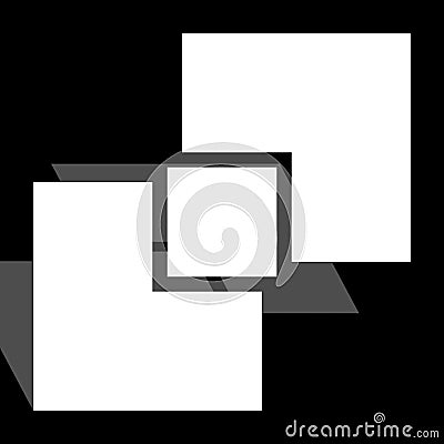 Generic symbol with overlapping squares. Conceptual icon for uni Vector Illustration