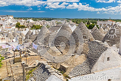 Generic view of Alberobello with trulli roofs and terraces, Apulia region, Southern Italy Stock Photo