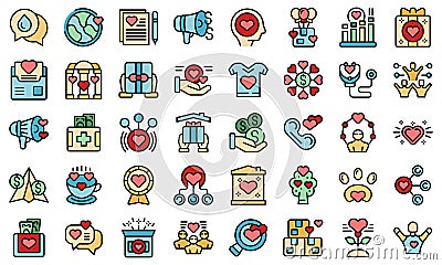 Generosity icons set vector flat Vector Illustration