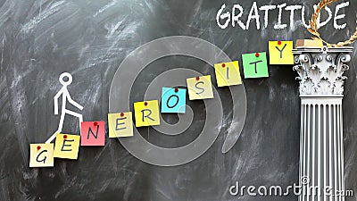 Generosity leads to Gratitude Stock Photo