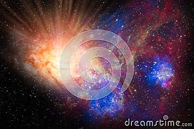 Genesis big bang explosion in the outer scape galaxy Elements of this image furnished by NASA Stock Photo