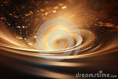 Genesis, creation of the world. Abstract fractal background for creative design, gold and black Stock Photo