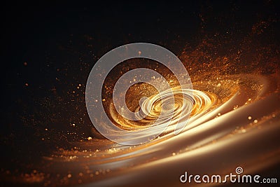 Genesis, creation of the world. Abstract fractal background for creative design, gold and black Stock Photo