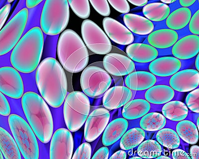 Genetic Art Psychedelic Blobs Purple Green Stock Photo