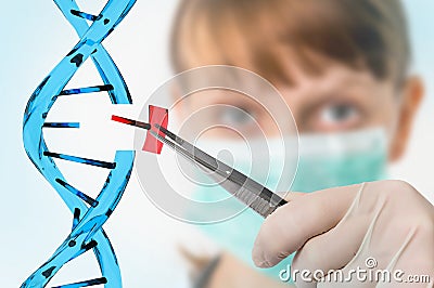 Genetic engineering and gene manipulation concept Stock Photo