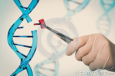 Genetic engineering and gene manipulation concept Stock Photo