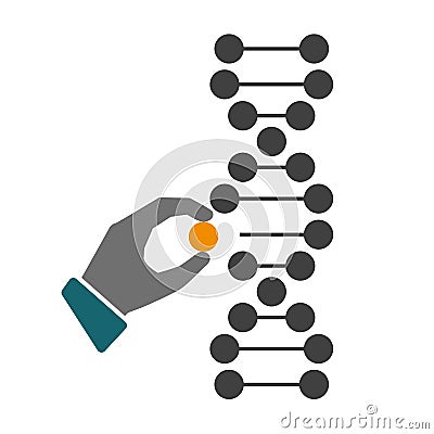 Genetic engineering icon, DNA sign, gene editing method â€“ vector Vector Illustration