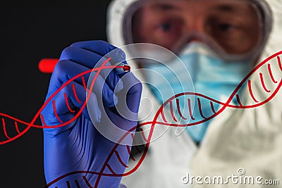 Genetic engineering and science, scientist working in laboratory Stock Photo