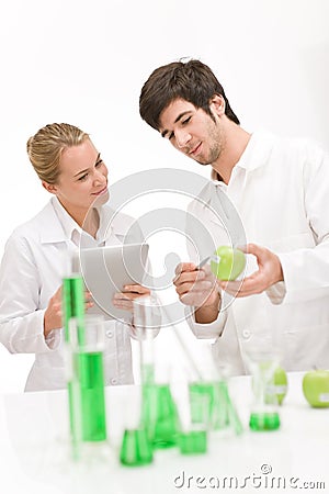 Genetic engineering - scientist in laboratory Stock Photo