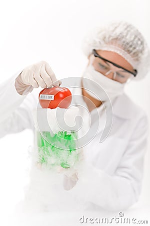 Genetic engineering - scientist in laboratory Stock Photo