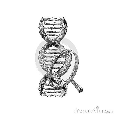 Genetic laboratory research low poly wireframe Vector Illustration