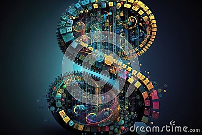 genetic programming system creating solution to complex mathematical problem Stock Photo