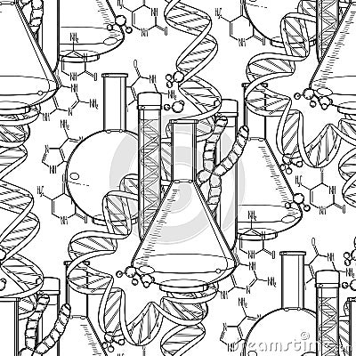 Genetic research pattern Vector Illustration