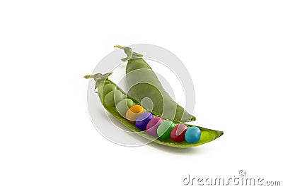 Genetically modified colorful peas Stock Photo