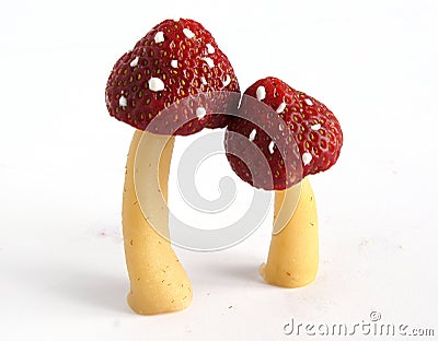 Genetically modified strawberries Stock Photo