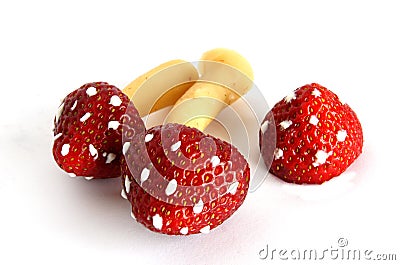 Genetically modified strawberries Stock Photo