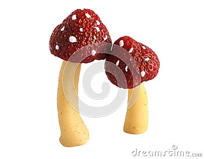 Genetically modified strawberries Stock Photo