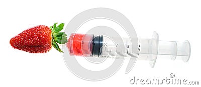 genetically modified strawberry, food science Stock Photo