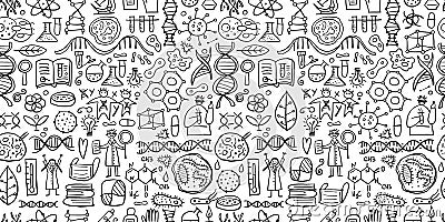Genetics and chemistry, biology seamless pattern for your design Vector Illustration