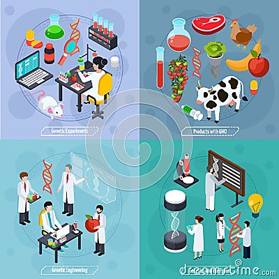 Genetics 2x2 Design Concept Vector Illustration