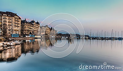 Geneva lakefront Stock Photo