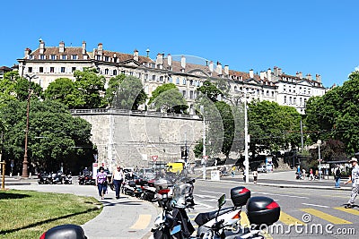 Promenade des Bastions, Geneva, Switzerland Editorial Stock Photo