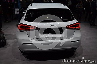 Geneva, Switzerland, March 06-2018: Mercedes A-klass A180d at GIMS Editorial Stock Photo